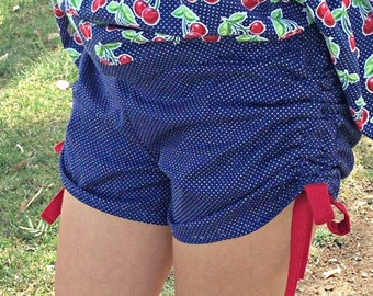 Breanna's Peekaboo Shorts, Capris & Pants. PDF sewing pattern for toddler girl sizes 2t - 12.