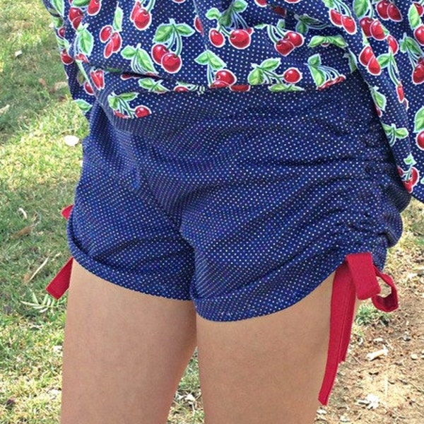 Breanna's Peekaboo Shorts, Capris & Pants. PDF sewing pattern for toddler girl sizes 2t - 12.