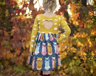 Islas Infinity knit/ woven tunic peplum and dress. PDF sewing pattern for toddler girl sizes 2t - 12.