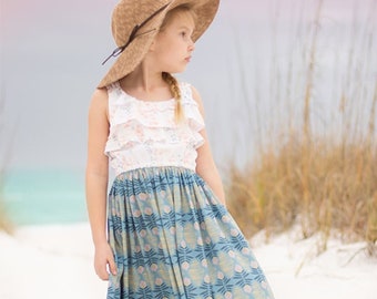 Piper's Flounce Top, Dress & Maxi. Downloadable PDF pattern for kids, Girl and Toddler sizes 2T-12
