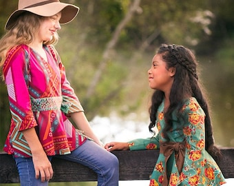 Sleeve Add On Girls Sizes: Cap, Short, Elbow, 3/4 Bell, 3/4, Long Sleeve Bell, Long Sleeves | PDF Sewing Patterns Toddler Girls Sizes 2T-12