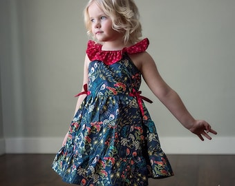 Sandy's Ruffle Neck Top & Dress Downloadable PDF Sewing Patterns for Girl's and Toddler Sizes 2T-12