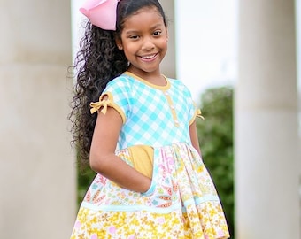 Abigail's Pocket Peplum & Dress. Downloadable PDF Sewing Pattern for Toddler and Girl Sizes 2T-12.