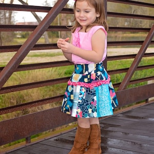 Polly's Drop Waist Skirt. PDF sewing patterns for girls sizes 2t-12 image 1