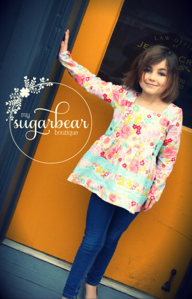 Rayann's Retro Dress & Top. PDF sewing pattern for toddler girl sizes 2t 12. image 2