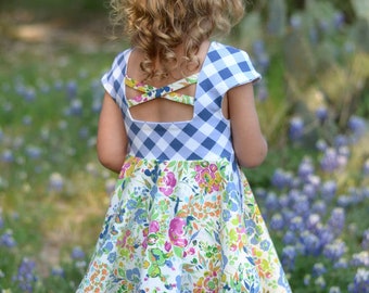 Shelby's Strappy Back Pocket Top & Dress. PDF sewing pattern for toddler girls with projector file.