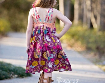 Lexi's Strappy Back Dress & Maxi. PDF sewing pattern for toddler girl sizes 2t - 12
