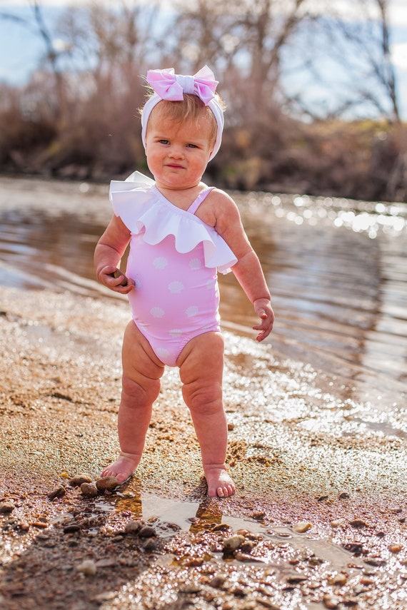 Banador y tankini de un hombro para bebe Elise. Patron de costura PDF para ninas NB 24m con archivo de proyector Etsy Mexico