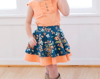 Tilly's Circle Skirt. PDF sewing patterns for girls sizes 2t-12