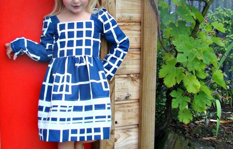 Rayann's Retro Dress & Top. PDF sewing pattern for toddler girl sizes 2t 12. image 1