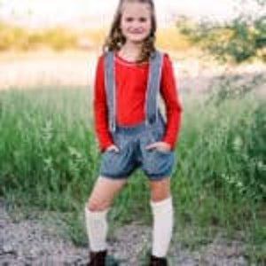 Maggies High Waisted Shorts . PDF sewing patterns for girls sizes 2t-12 image 2