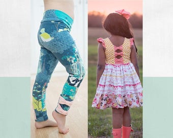 BUNDLE: Aria&#39;s and Tiffany&#39;s. PDF Downloadable sewing patterns for girls and toddlers 2T-12.
