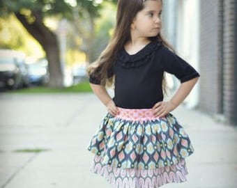 Daphne's Double Skirt . PDF sewing pattern for toddler girl sizes 2t - 12.