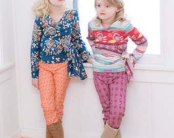 Leah's Wrap Top. PDF sewing patterns for girls sizes 2t-12