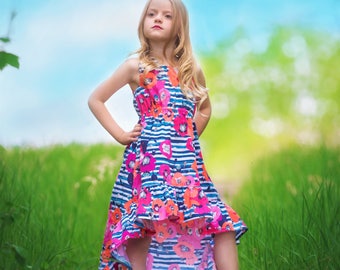 Harmony&#39;s Top, Dress, High Low & Maxi.  PDF Sewing Patterns For Girls Sizes 2T-12