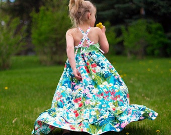 Cora's Wave pleat bodice Top, Dress & Maxi. PDF sewing pattern for toddler girl sizes 2t - 12.