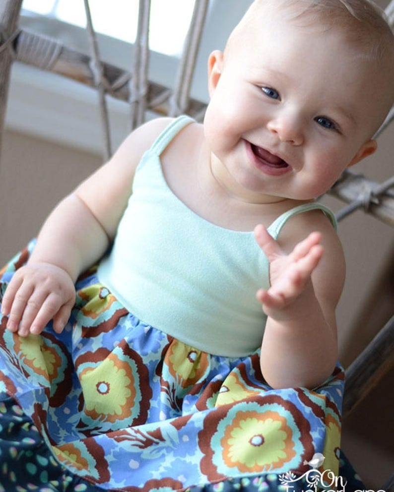 Knit Baby Bella Bodice Add-On MUST Purchase Woven Version for Skirt. PDF Sewing Pattern for Sizes NB-24Months. 画像 4