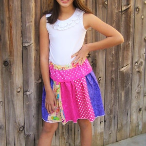 Polly's Drop Waist Skirt. PDF sewing patterns for girls sizes 2t-12 image 5