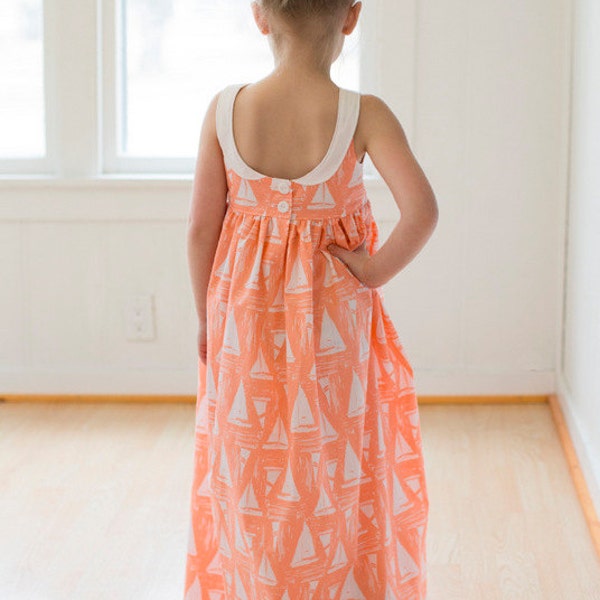 Molly's Scoop Collar and Pintuck Top, Dress and Maxi. PDF sewing patterns for girls sizes 2t-12