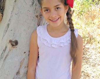 Cheyenne's Ultimate Ruffle Tshirt. PDF sewing pattern for toddler girl sizes 2t - 12.