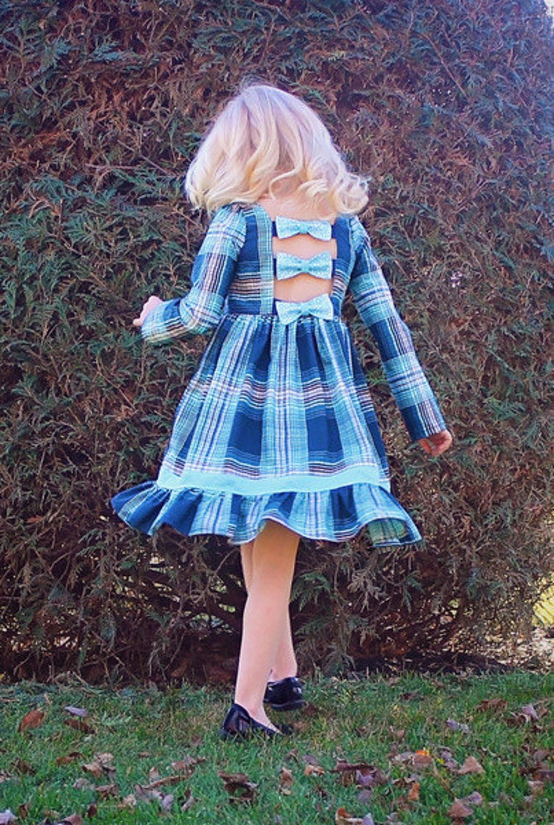Brenda's Bow Back Top & Dress. PDF sewing pattern for toddler girl sizes 2t 12. image 1