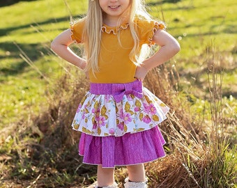 Phoebe's Drop Waist Dress. PDF sewing pattern for toddler girl sizes 2t - 12.