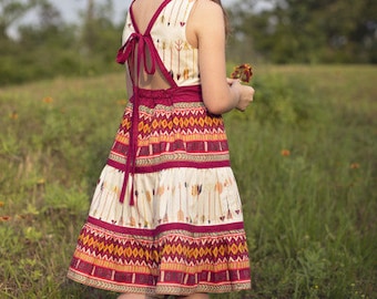 Mia's Tieback Top, Dress & Maxi. PDF sewing pattern for toddler girl sizes 2t - 12.
