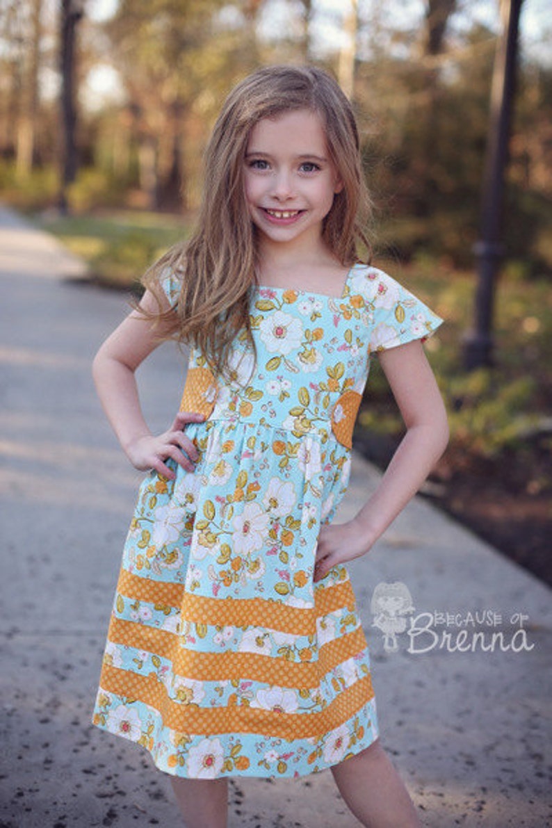 Rayann's Retro Dress & Top. PDF sewing pattern for toddler girl sizes 2t 12. image 4