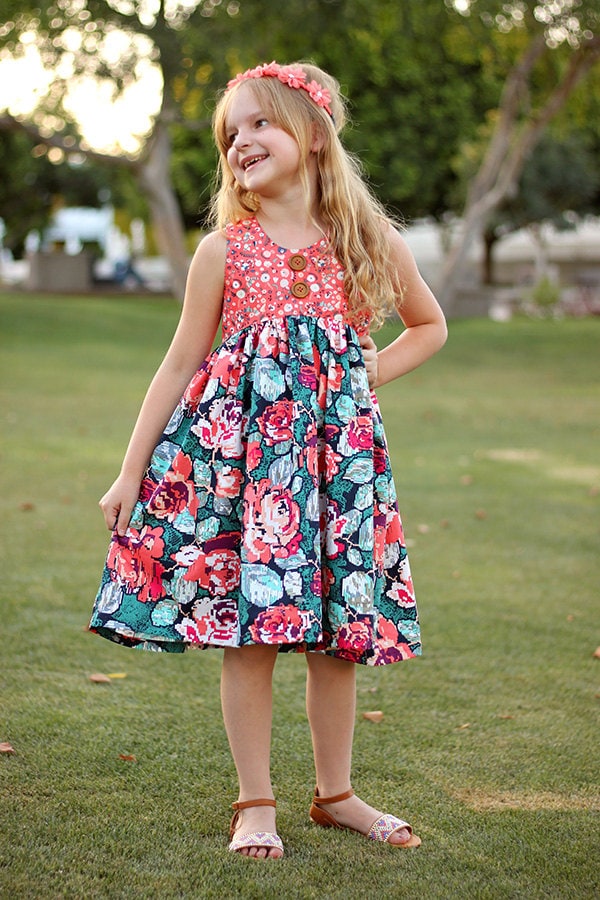 Lucy's Racerback tunic and Dress. PDF sewing patterns for girls sizes 2t-12