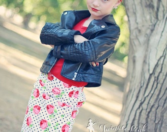 Penny's Pencil & Flounce Skirt . PDF sewing pattern for toddler girl sizes 2t - 12.