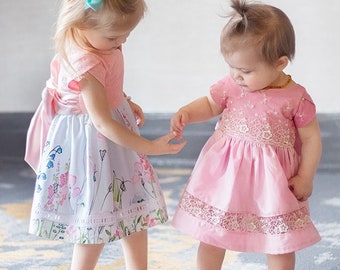 Toddler Milk SP26 Tulip Embroidery Sleeveless Denim Dress (1-7y) - Blue