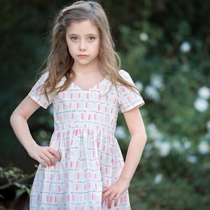 Brenda's Bow Back Top & Dress. PDF sewing pattern for toddler girl sizes 2t 12. image 5
