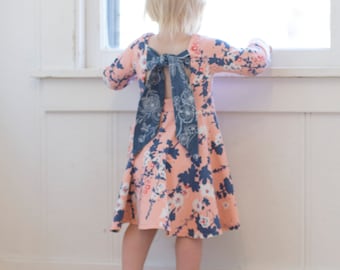 Baby Adelyn's Scoop back knit/ woven tunic and dress. PDF sewing pattern for baby sizes newborn - 24 months