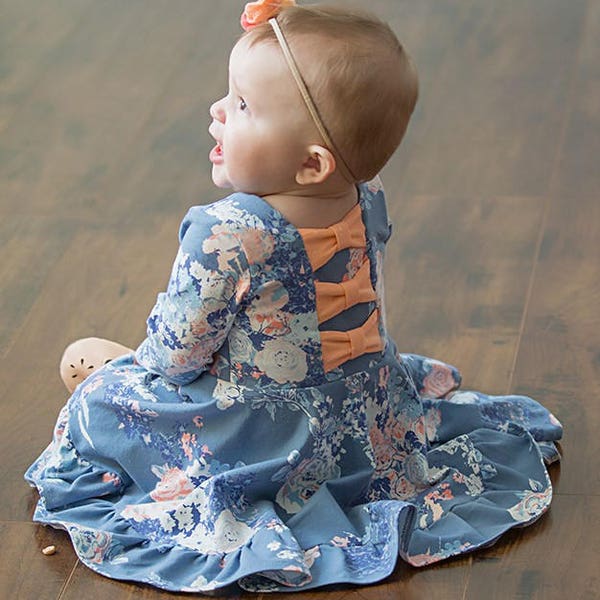 BABY Aria's Bow Back Top & Dress.  PDF Downloadable sewing patterns for Baby sizes NB-24M