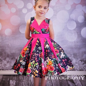 Lillys Lapel Party Dress. PDF sewing pattern for toddler girl sizes 2t - 12.