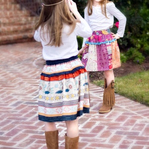 Polly's Drop Waist Skirt. PDF sewing patterns for girls sizes 2t-12 image 4