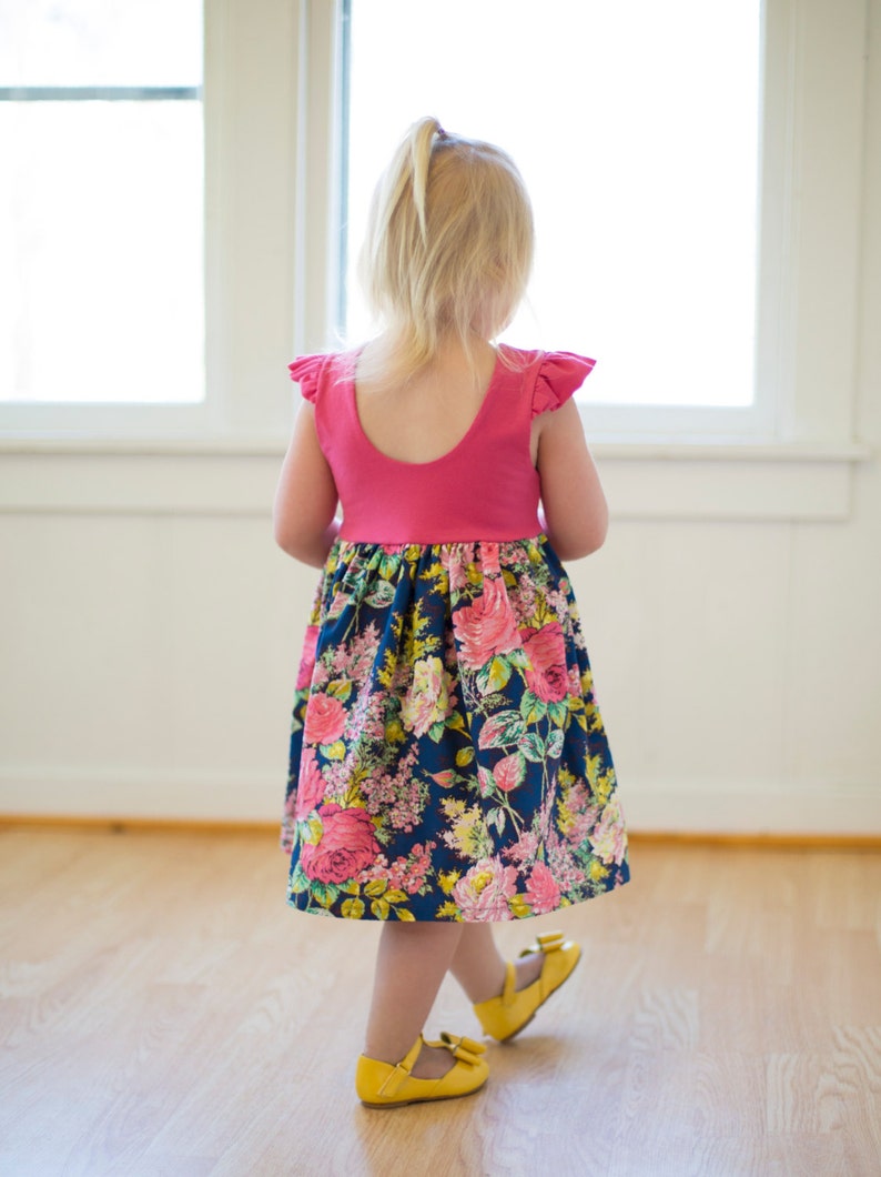 Adelyn's Scoop back knit/ woven tunic and dress. PDF sewing pattern for toddler girl sizes 2t 12. image 5