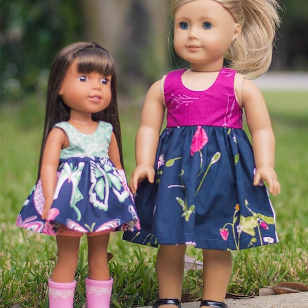 Dolly Lucie. Patrons de couture PDF téléchargeables pour DOLLS American Girls, Bitty Baby, Wellie Wishers 14, 15 & 18 INCH.