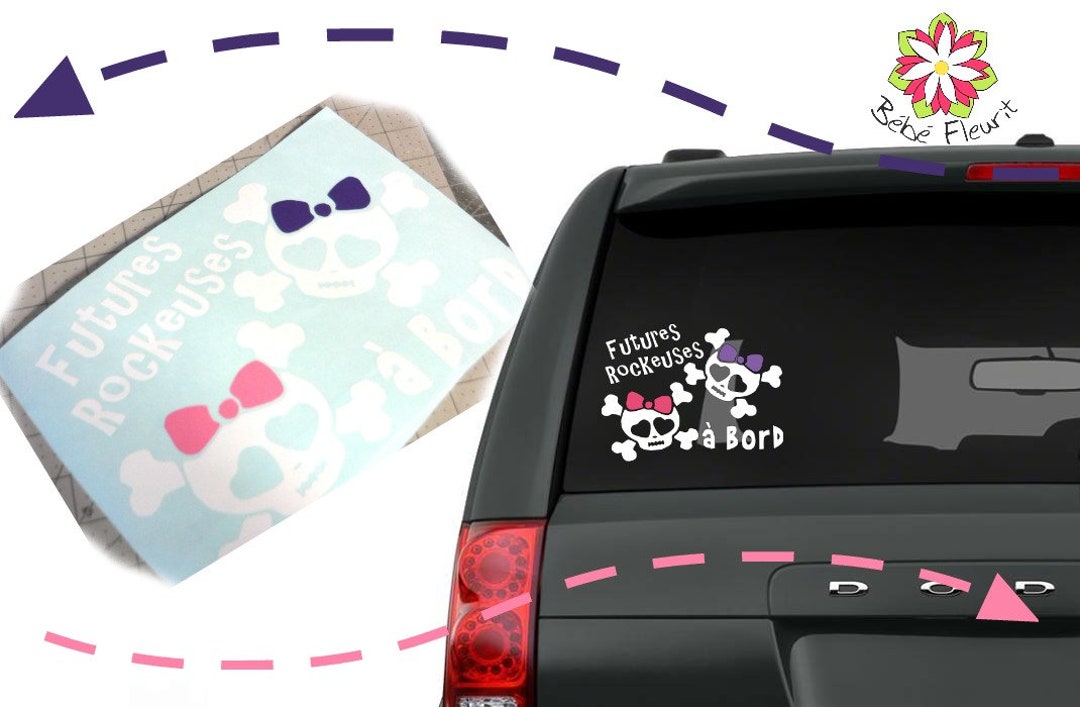 Autocollant "Bébé à Bord" Pour Voiture - Lot De 2 Stickers Imperméables 12x12 Cm