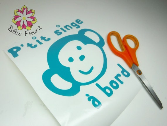 Vinyle Baby On Board Bebe A Bord Singe Monkey Etsy