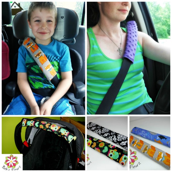 Custom Padded Seat Belt Strap Cover Reversible Booster And