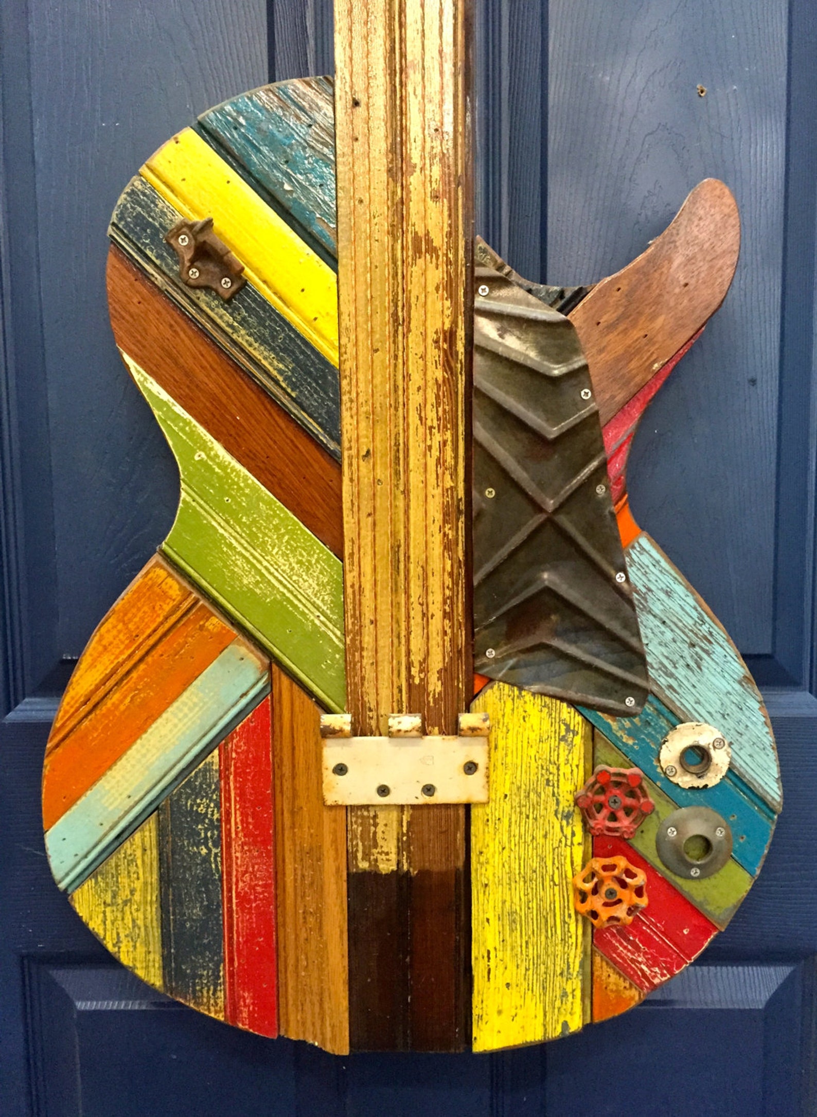 Les Paul Guitar made from Reclaimed Wood and Found Objects | Etsy