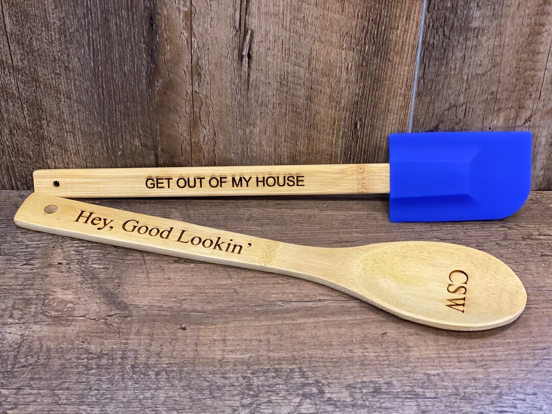 Personalized Kitchen Utensils, Custom Cooking Tools, Engraved Wooden ...