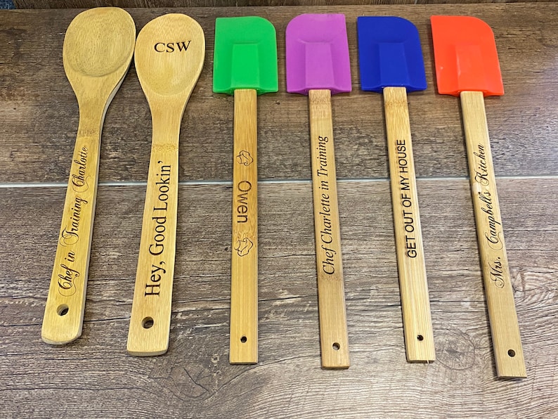 Personalized Wooden Spoon Set Mother's Day Gift Grandma Etsy