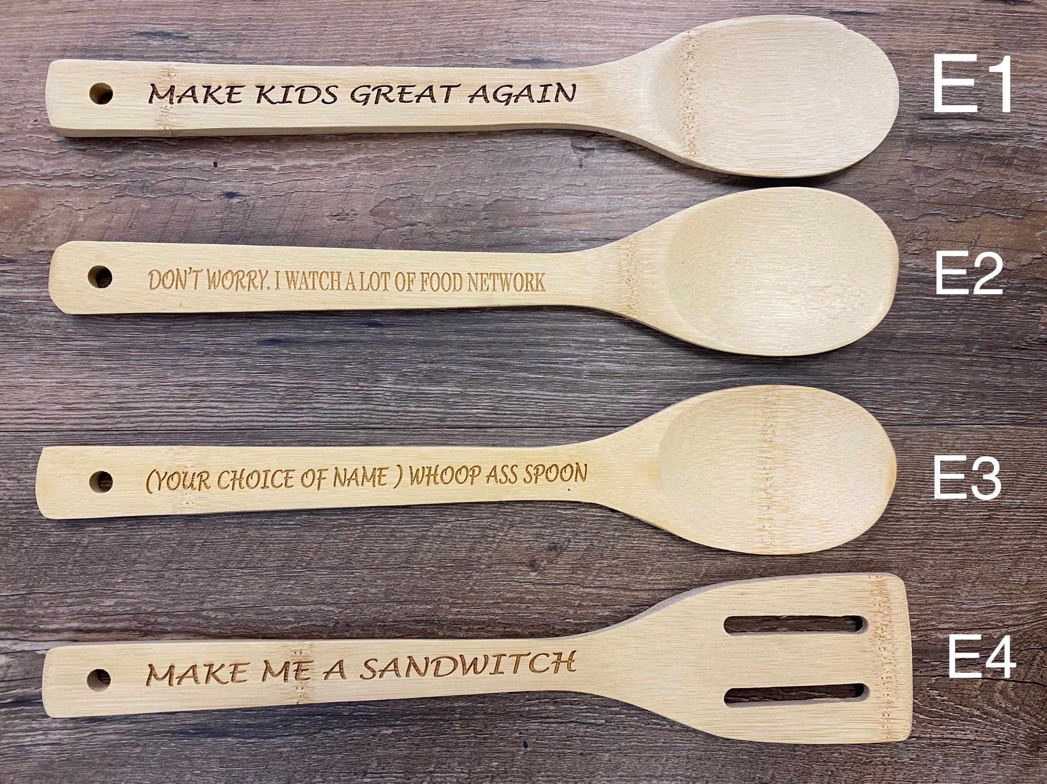  Wooden Spoons for Cooking, Funny Inspired Quotes Laser Engraved Cooking  Utensils Set,Kitchen Cooking Supplies, Bamboo Spoon Slotted Kitchen Utensil  Fun Gift Idea Housewarming Gift (Butterfly): Home & Kitchen