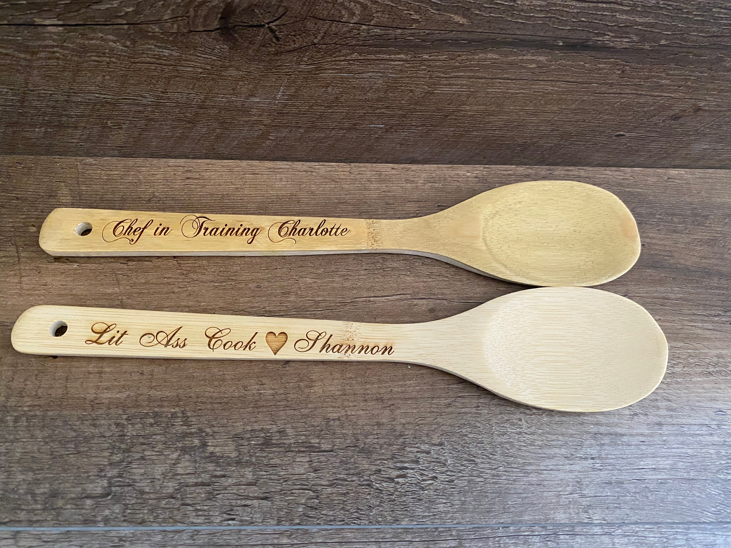 Laser engraved custom wooden spoons Personalized engraved Etsy