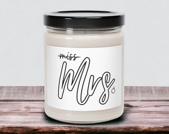 Engagement Candle | MRS. not Miss Scented Candle | Soy Candle, 9oz | Gift for the Bride