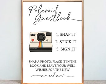 Printable Polaroid Guest Book Sign | Printable Wedding Sign | Digital Download | Instant Download | Picture Guest Book | Wedding Decorations
