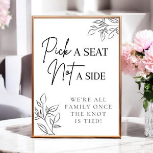 Pick a Seat Wedding Sign: Ceremony Seating (Digital Download)