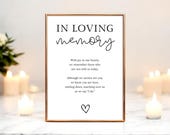 In Loving Memory Wedding Sign, Printable Memorial Table Decor (Digital Download, PDF, PNG, JPEG)